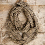 Soft Hand-Knitted Wool Infinity Scarf (Burgundy)