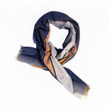 Indigo Blue Pashmina Lightweight Bohemian Scarf / Shawl
