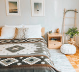 Tribal Traditional Warm Alpaca Wool Boho Throw Blanket (Queen)