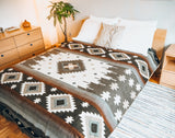 Tribal Traditional Warm Alpaca Wool Boho Throw Blanket (Queen)
