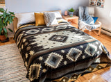 Reversible Alpaca Wool Woven Native Inca Tribal Blanket (Queen)