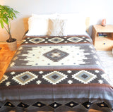 Tribal Traditional Warm Alpaca Wool Boho Throw Blanket (Queen)