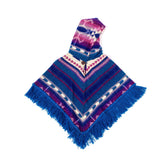 Unisex Alpaca Toddler Poncho / Boho Hoodie, Ethnic Print Cape