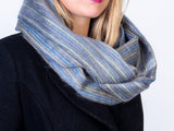 Grey & Blue Alpaca Wool Infinity Scarf