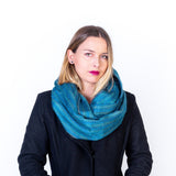 Warm Alpaca Wool Infinity Scarf, Teal