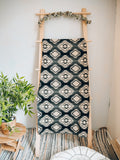 Wool Throw Blanket - Aztec Alpaca Wool Throw, Navajo Desert Blanket (Green)