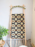 Wool Throw Blanket - Aztec Alpaca Wool Throw, Navajo Desert Blanket (Green)