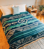 Inca Tribal Native Blanket, Warm Alpaca Wool (Queen)