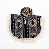 Unisex Alpaca Toddler Poncho / Boho Hoodie, Ethnic Print Cape