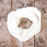 White Alpaca Wool Cozy Oversized Infinity Scarf