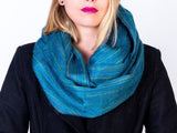 Warm Alpaca Wool Infinity Scarf, Teal