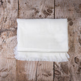 Chic Oversized White Alpaca Wool Shawl / Scarf
