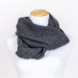 Alpaca Wool Grey Infinity Knitted Scarf