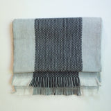 Alpaca Wol Shawl / Chic Oversized Scarf, Grey Stripes