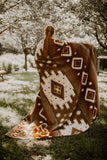 Tribal Traditional Warm Alpaca Wool Boho Throw Blanket (Queen)