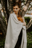 Luxurious Beige Alpaca Wool Throw Blanket, Warm Enough for Andes Mountains