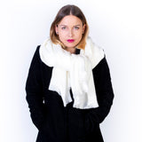 Chic Oversized White Alpaca Wool Shawl / Scarf
