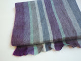 Alpaca Wool Shawl or Scarf, Grey & Lilac Stripes