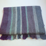Alpaca Wool Shawl or Scarf, Grey & Lilac Stripes