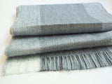 Alpaca Wol Shawl / Chic Oversized Scarf, Grey Stripes