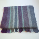 Alpaca Wol Shawl / Chic Oversized Scarf, Grey Stripes