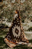 Tribal Traditional Warm Alpaca Wool Boho Throw Blanket (Queen)