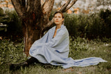 Alpaca Wool Cozy Boho Throw Blanket, Neutral Color, Warm & Cozy