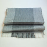 Alpaca Wool Shawl or Scarf, Grey & Lilac Stripes