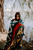 Multicolored Alpaca Wool Native Tribal Blanket
