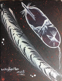 Walking Together, Fluorescent, Indigenous Painting, Acrylic on Canvas