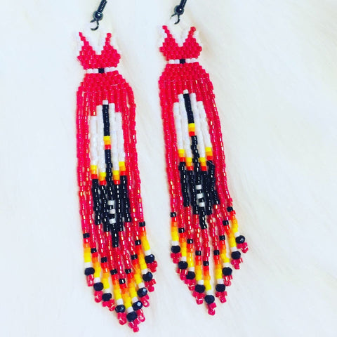 Fringe Red Dress Earrings – IndigeneArts