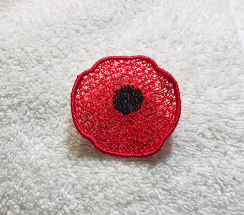 Embroidered Poppy Pin