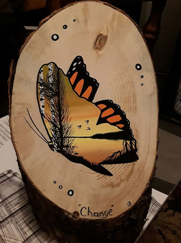 "Change" Butterfly Painting on Wood