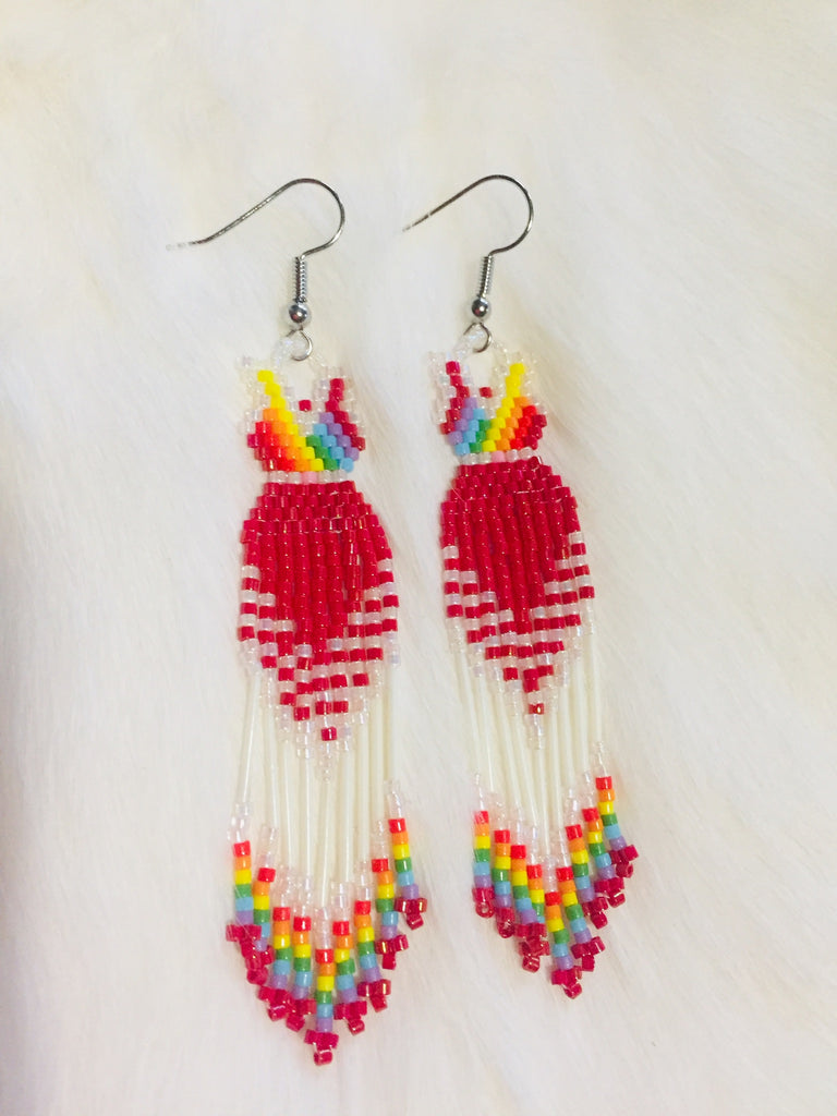 beaded red dress earrings Red dress beaded earrings : r/Beading