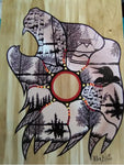 The Bear's Home, Indigenous Painting, Acrylic and Ink-work on Board Panel