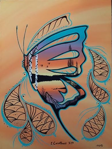 Butterfly, Indigenous Painting, Acrylic on Canvas