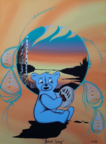 The Bear Song, Indigenous Painting, Acrylic on Canvas