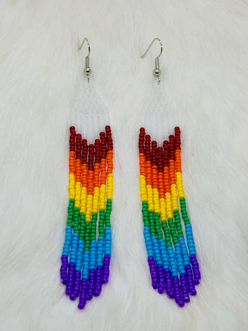 Rainbow Fringe  Earrings