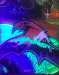 Love, Eagle, Fluorescent, Glowing Indigenous Painting, Acrylic on Canvas