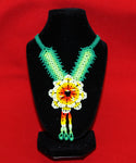 Embera Style Small Sunflower Beaded Indigenous Necklace