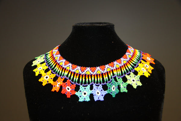 Embera Style Floral Beaded Indigenous Choker Indigenearts