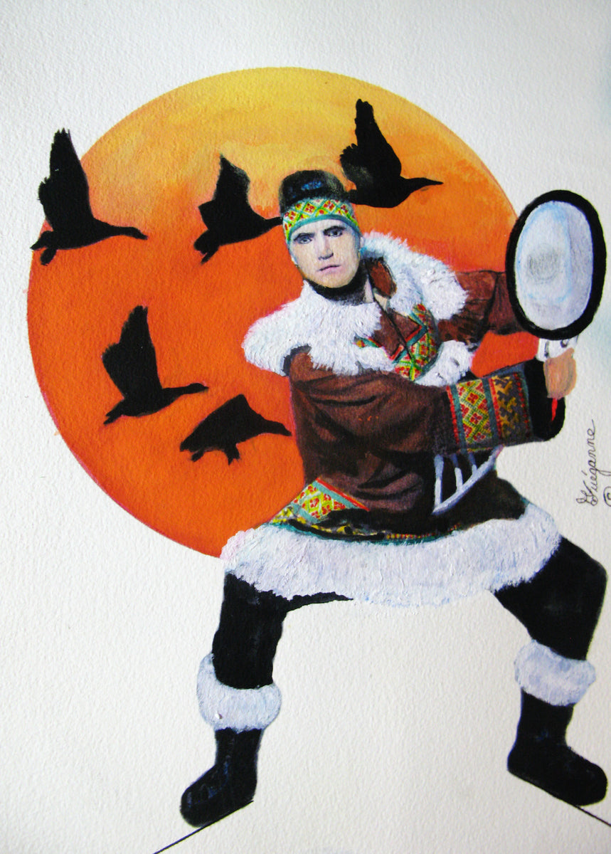 "Iglulik InuitDrum Dance songs", Original Native Canadian Painting