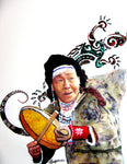 "Woman Katuk - Drum Beater", Original Native Canadian Painting