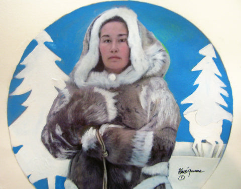 "Inuit Goddess of Fertility", Original Native Canadian Painting