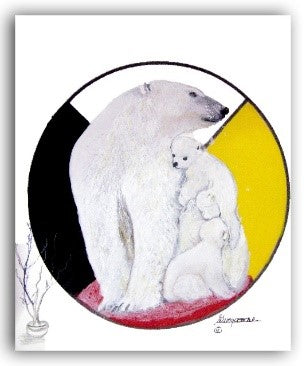 "Polar Bear", Original Native Canadian Painting