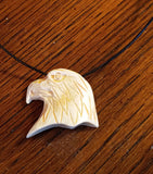 Men's Native Necklace With Eagle Pendant (Bone, Stone)