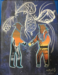 Reconciliation, Fluorescent, Glowing Painting, Canvas