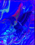 Freedom, Hummingbird, Fluorescent Indigenous Painting, Acrylic on Canvas