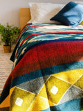 Multicolored Alpaca Wool Native Tribal Blanket