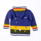 Kids Handknitted Embroidered Wool Sweater / Toddler Hoodie